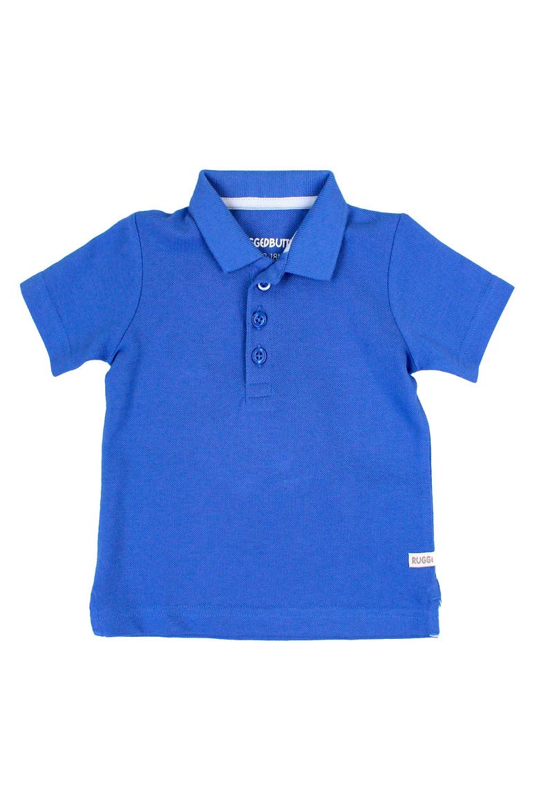 Baby Boys Pique Short Sleeve Polo Shirt, Main, color, Sonic Blue