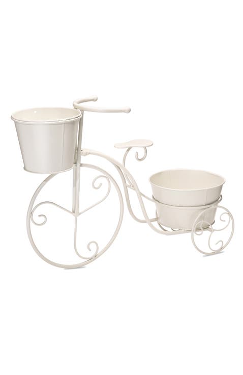 21.5"L Metal Bicycle Planter Stands Flower Pot Cart