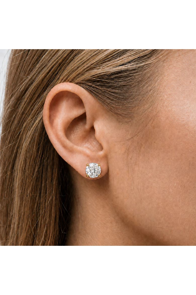 14K Yellow Gold 1 1/2 Cttw Lab Grown Diamond Solitaire Stud Earrings, Alternate, color, Yellow Gold