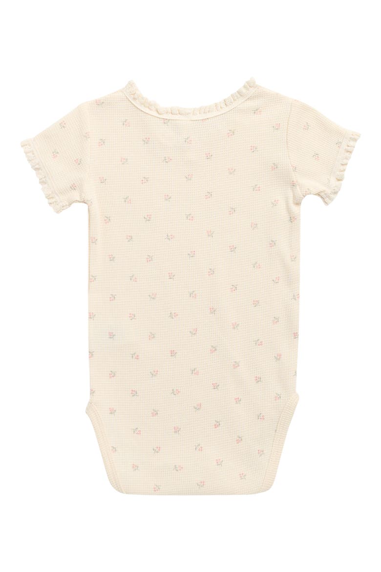 Organic Cotton Waffle Knit Bodysuit, Alternate, color, NATURAL