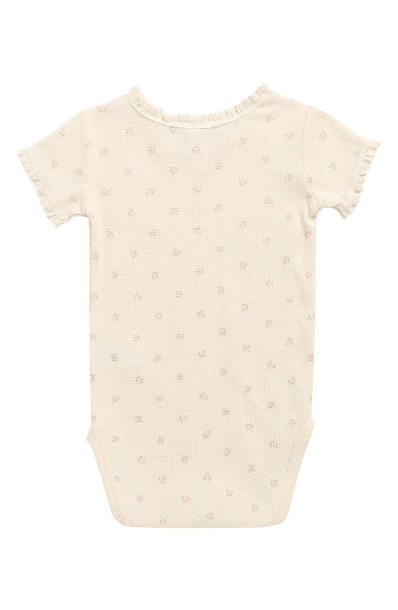 QUINCY MAE Organic Cotton Waffle Knit Bodysuit, Alternate, color, Natural