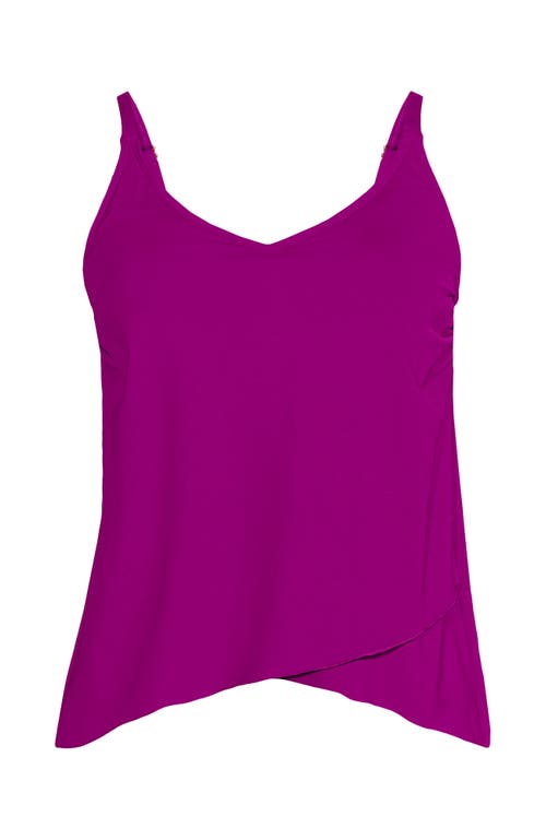 Lands' End Tulip Hem Tankini Top In Crimson Rose