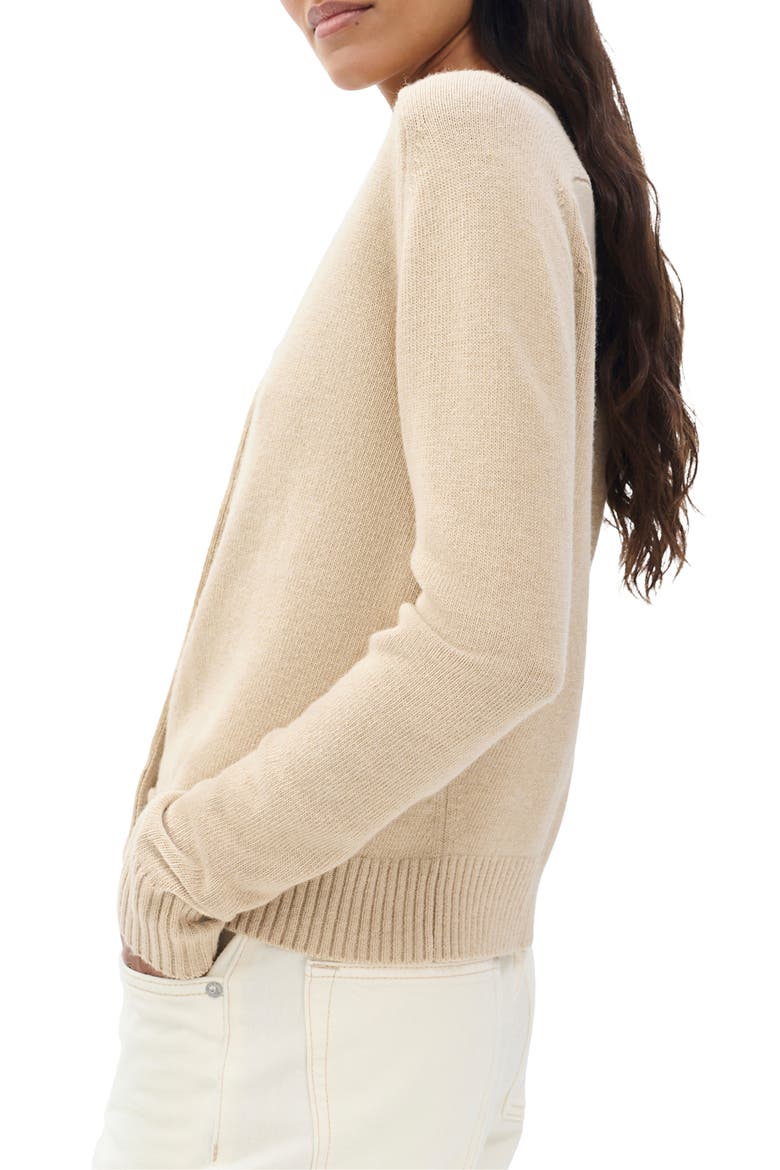 Wallace Crewneck Cardigan, Alternate, color, OATMEAL