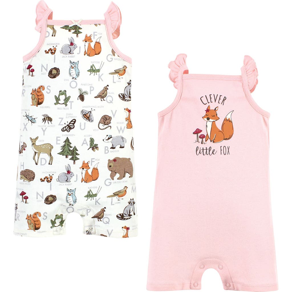 Touched By Nature Babies' Organic Cotton Romper Twin Pack In Multi