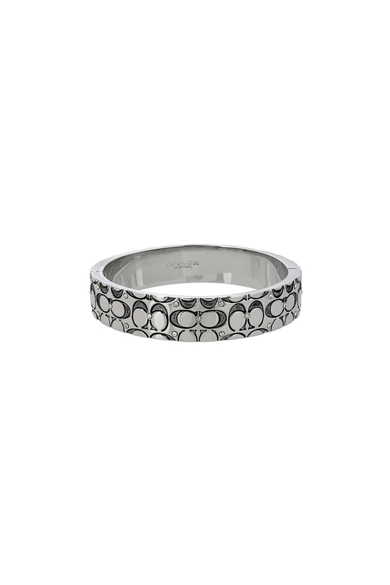 Logo Quilted Bangle, Main, color, CRYSTAL