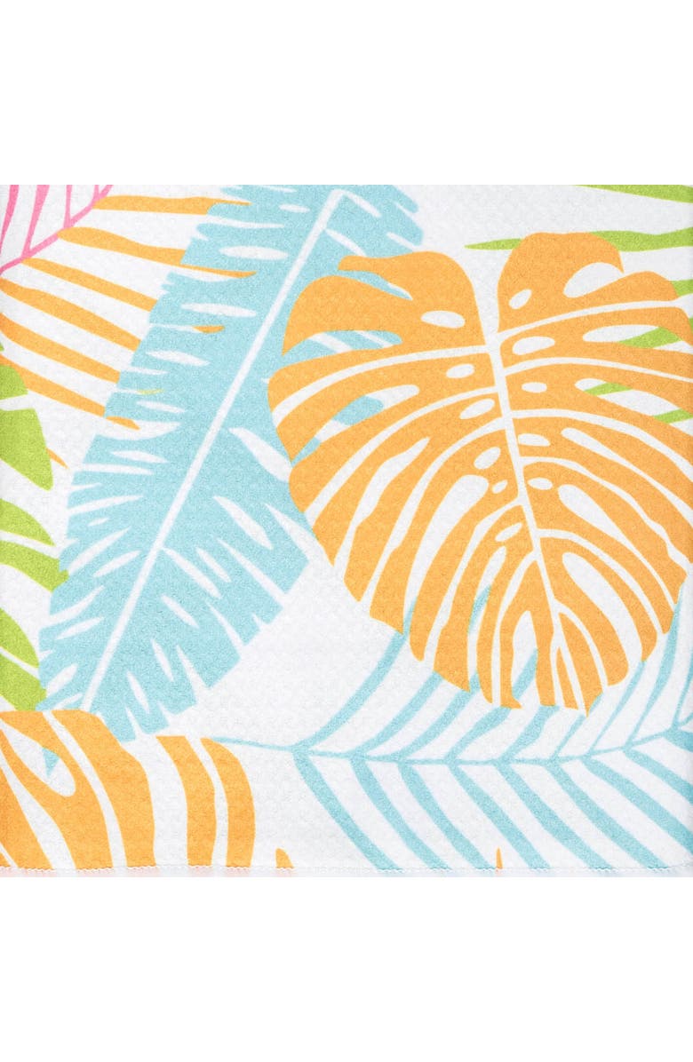 C&F Home Palm Beach Tropical Monstera 100% Cotton Dishtowel, Alternate, color, Blue