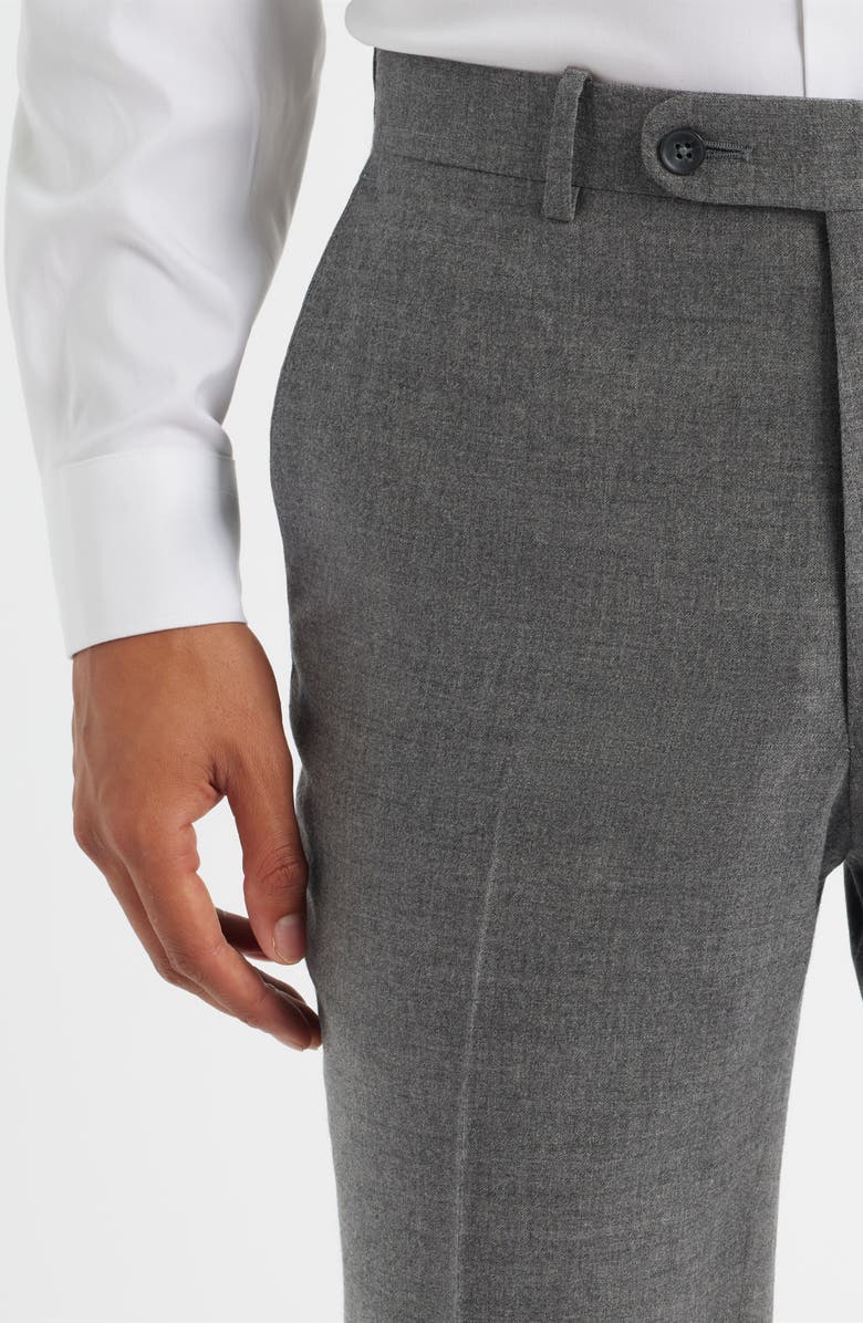 Peter Millar Harker Flat Front Stretch Wool & Cashmere Dress Pants, Alternate, color, Grey
