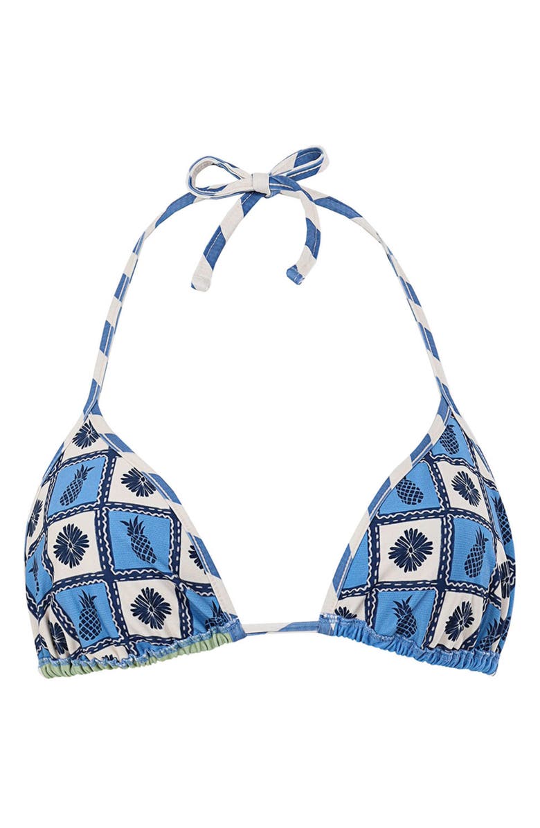 Agua Bendita Ludovica Basket Reversible Triangle Bikini Top, Alternate, color, Blue