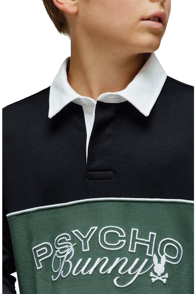 Kids' Enzo Long Sleeve Rugby Polo, Alternate, color, BLACK