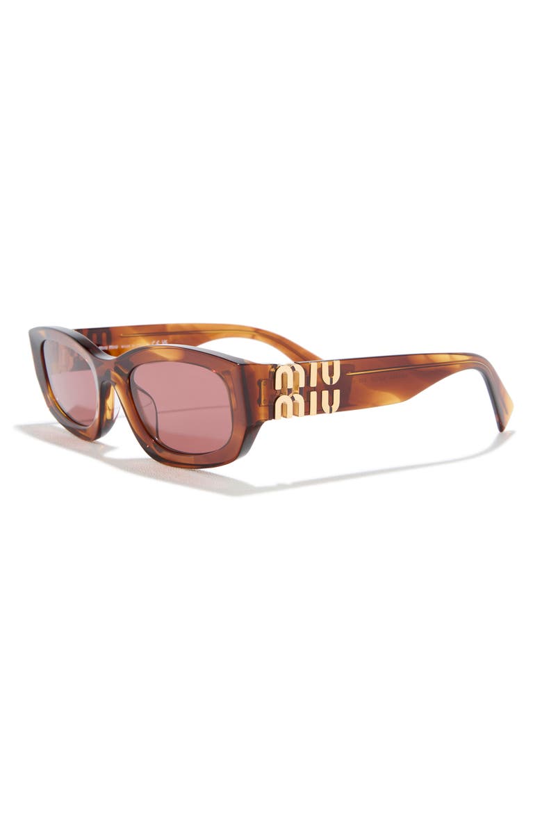 53mm Irregular Sunglasses, Alternate, color, STRIPED TOBACCO / DARK VIOLET