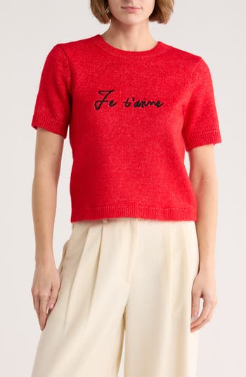 Sanctuary Je t'aime Short Sleeve Sweater | Nordstromrack