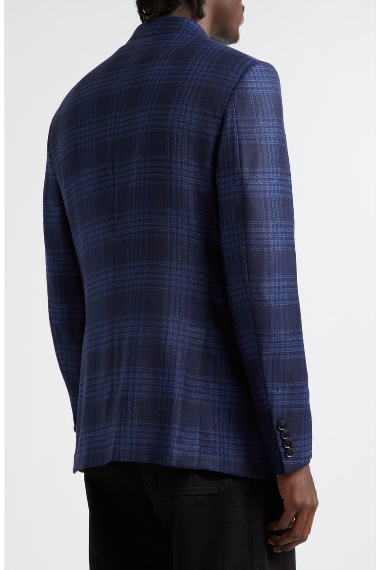 Plaid Achillfarm Wool & Silk Sport Coat, Alternate, color, NAVY