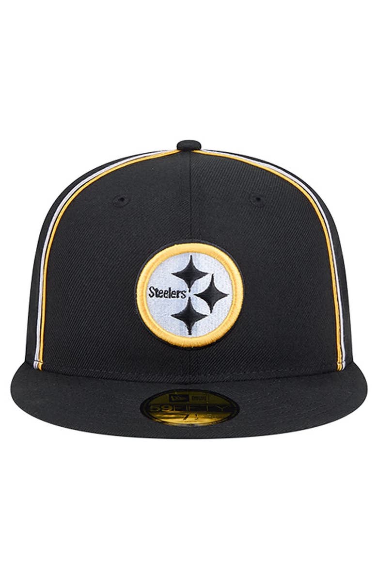 New Era Men's New Era Black Pittsburgh Steelers Soutache 59FIFTY Fitted Hat, Alternate, color, Black