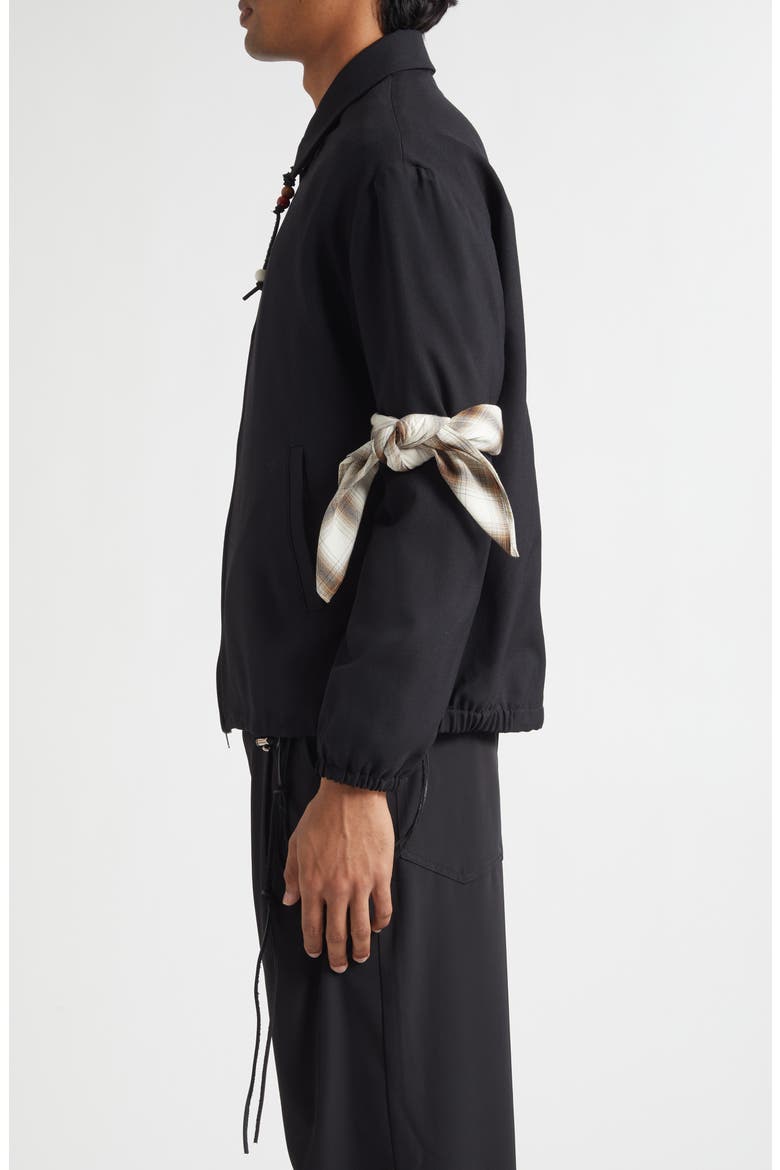 Slim Gabardine Coach's Jacket, Alternate, color, BLACK