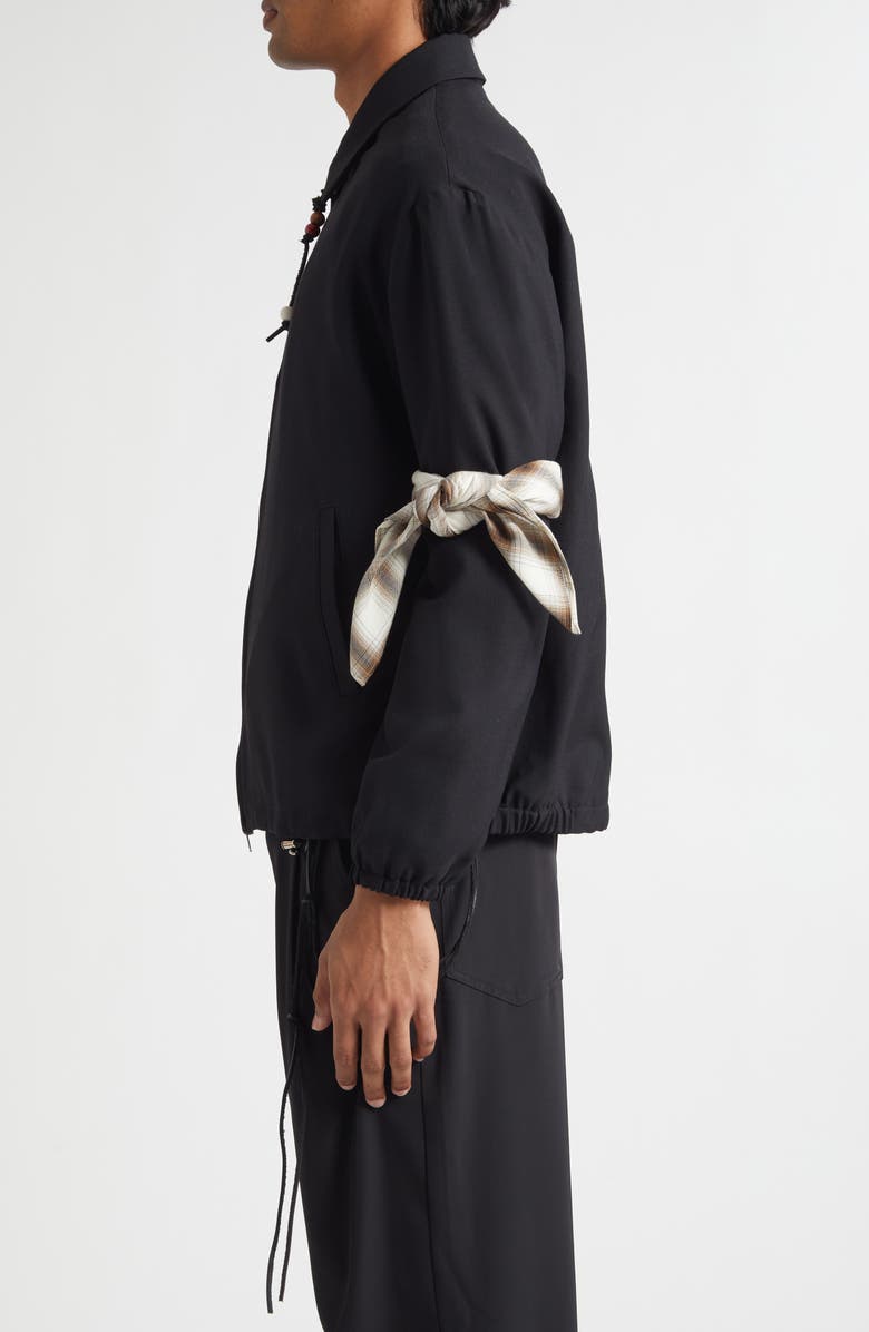 SONG FOR THE MUTE Slim Gabardine Coach's Jacket, Alternate, color, Black