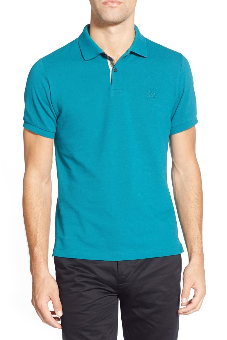 Brit Modern Fit Piqué Polo, Main, color, VIBRANT TEAL