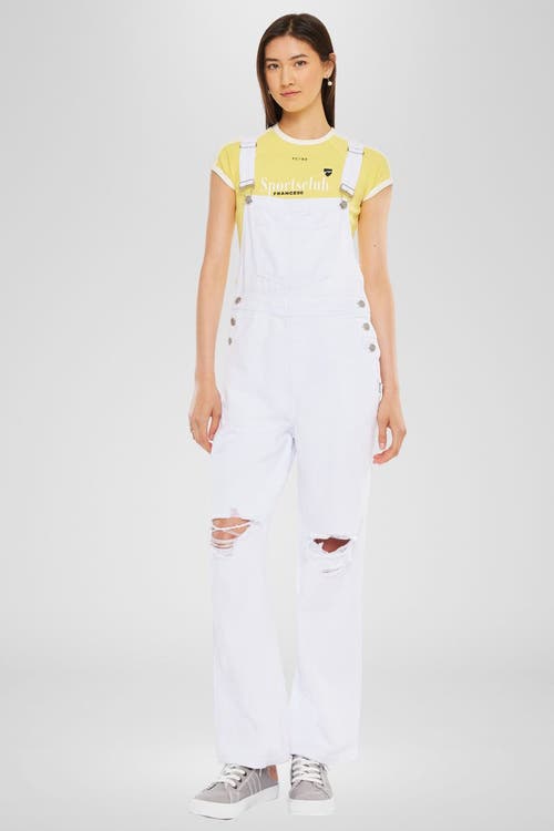 Kancan Becky 90s Denim Overalls In White