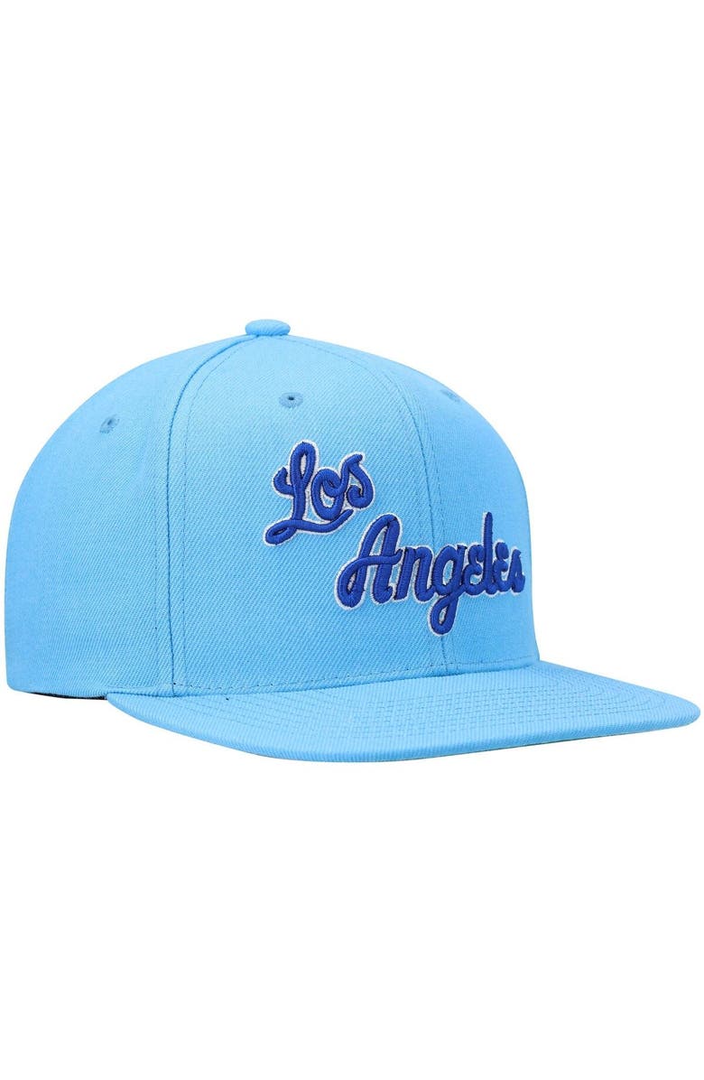 Mitchell & Ness Men's Mitchell & Ness Powder Blue Los Angeles Lakers Hardwood Classics Team Ground 2.0 Snapback Hat, Alternate, color, Light Blue