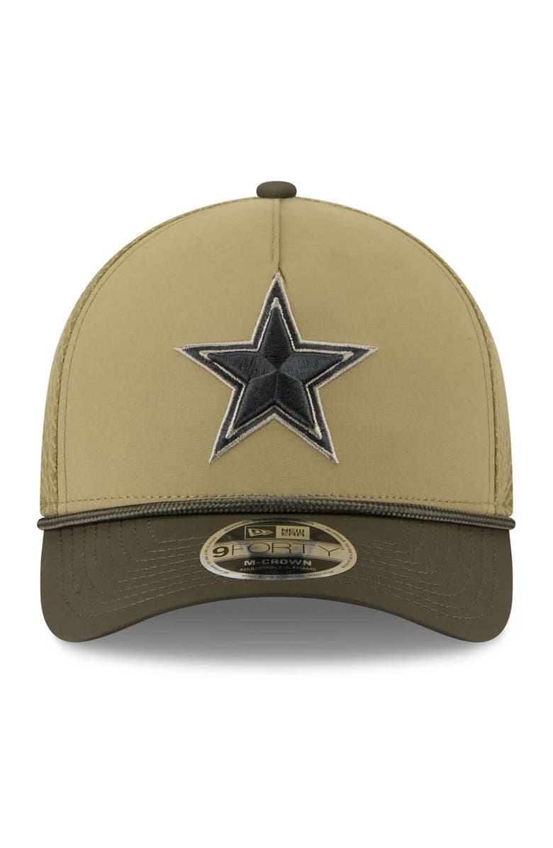 New Era Men's New Era Green Dallas Cowboys 2025 Salute to Service 9FORTY A-Frame M-Crown Adjustable Hat, Alternate, color, Green