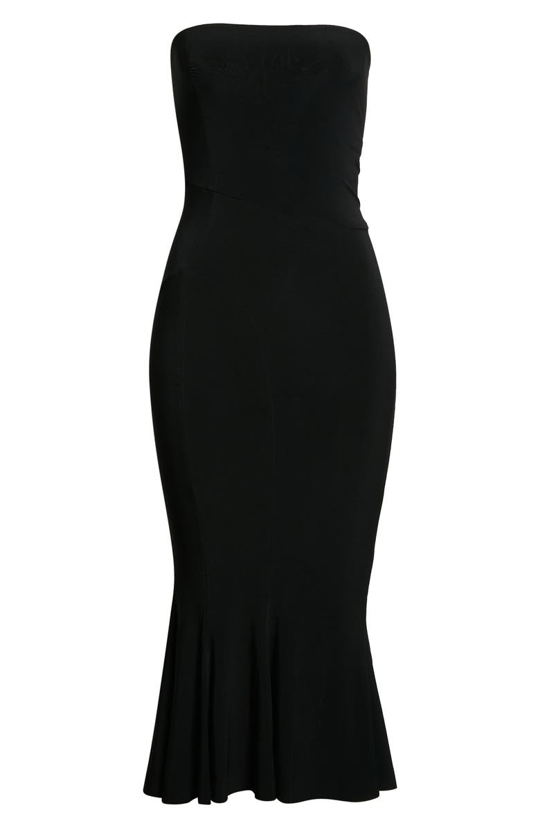 Norma Kamali Fishtail Strapless Dress, Alternate, color,