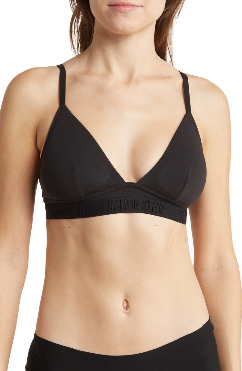 Calvin Klein Monochrome Triangle Bralette, Main, color, 001 Black
