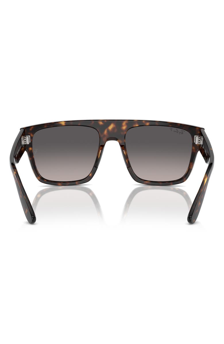 Ray-Ban 57mm Polarized Square Sunglasses, Alternate, color, Havana