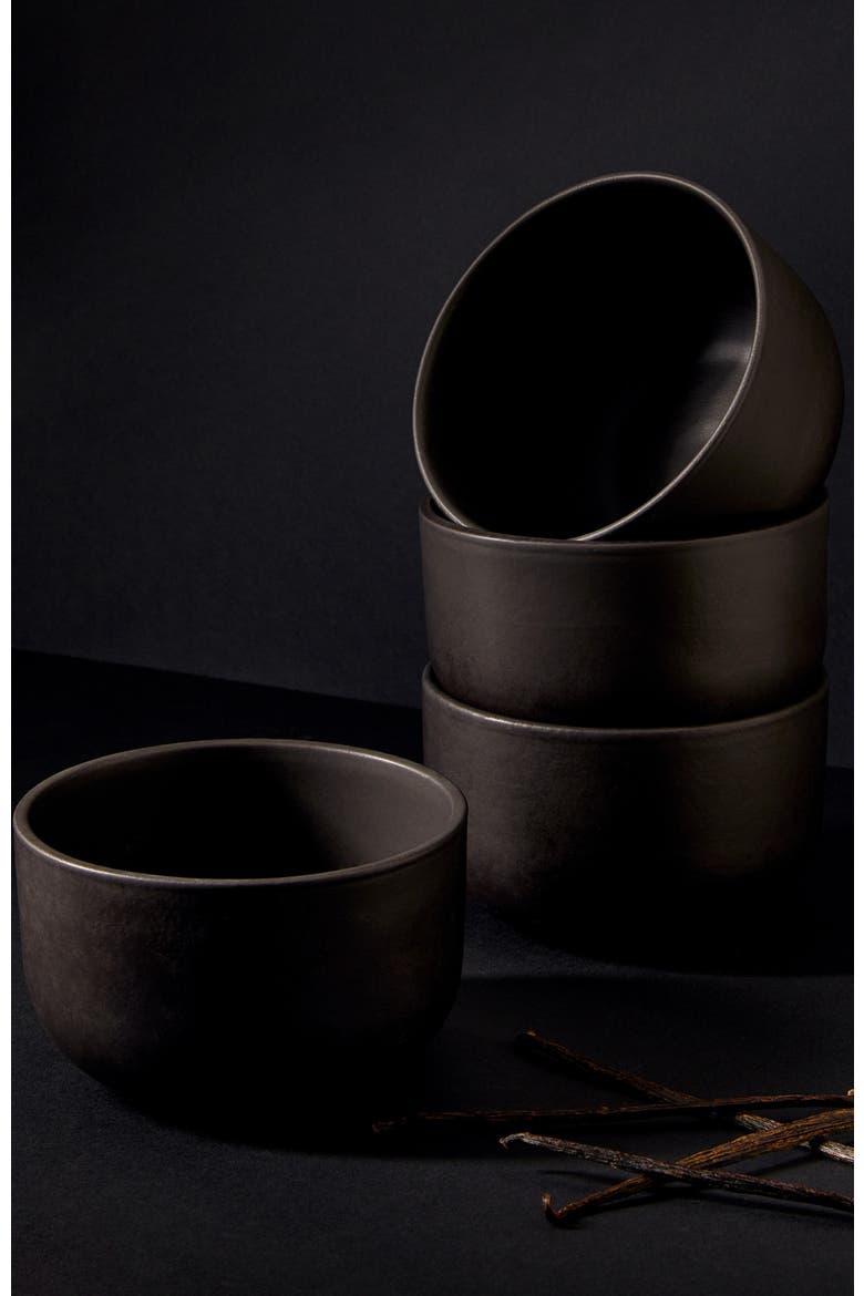 Tunisian Bowls Set of 4, Alternate, color, Black