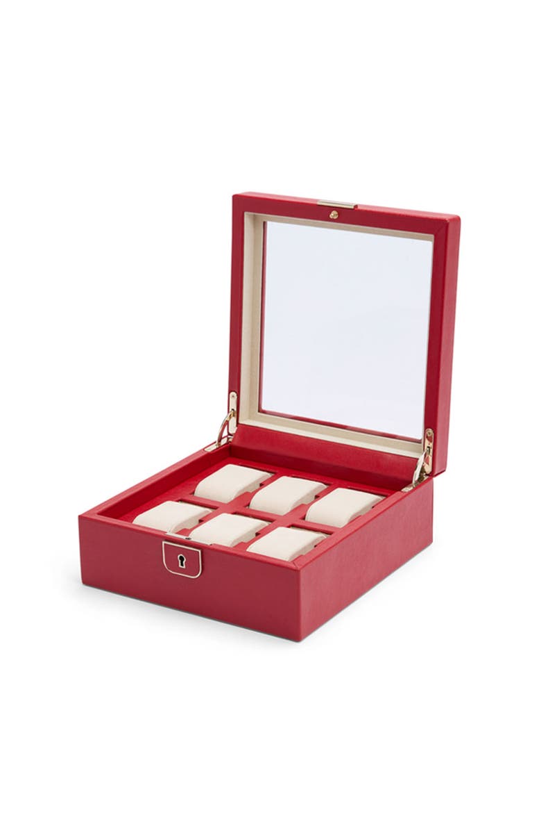 WOLF Palermo 6 PC Watch Box, Alternate, color, Red