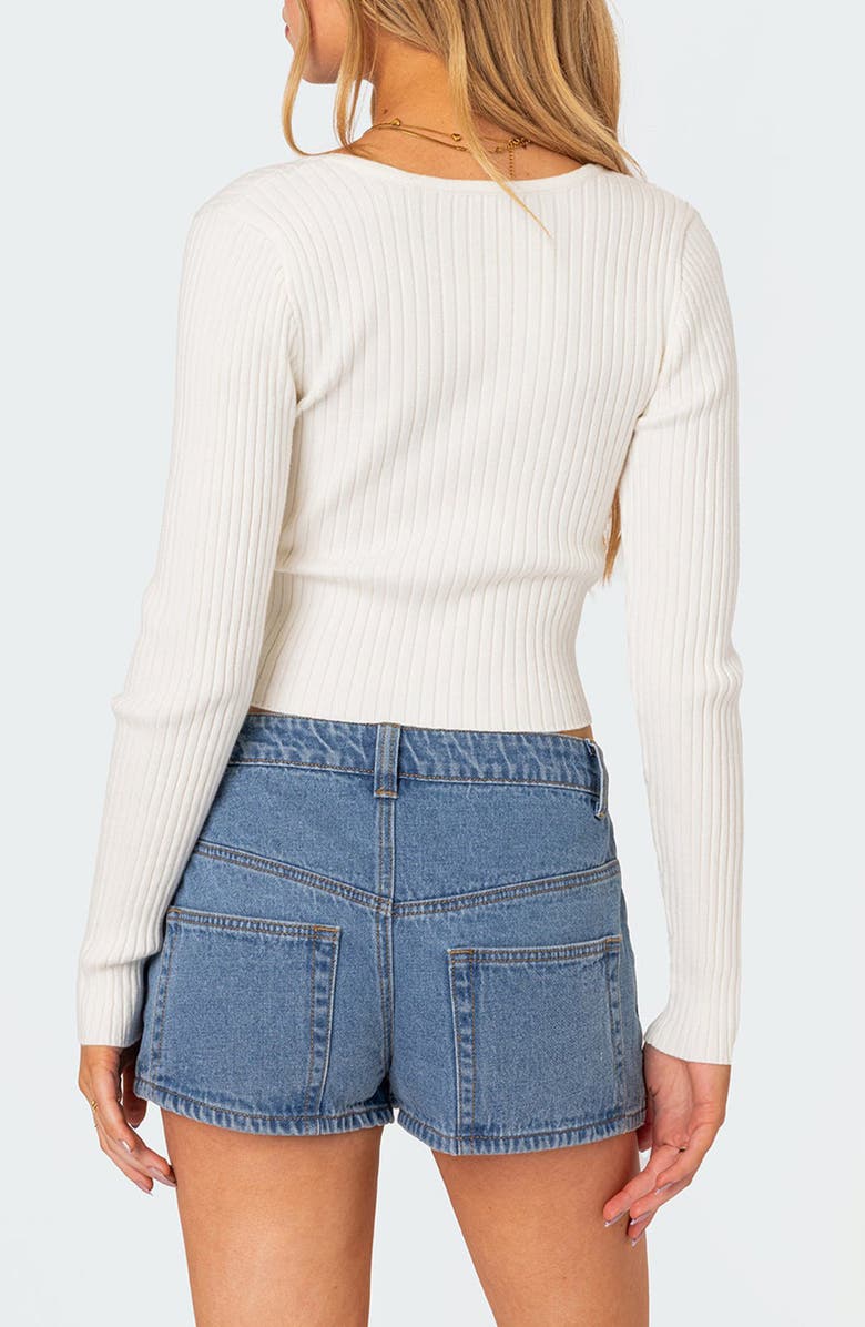 EDIKTED Misty Rib Top, Alternate, color, White