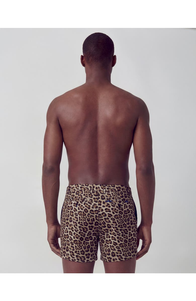 Lords of Harlech Leopard Mens Tailored Swim Short, Alternate, color, Leopard Brown