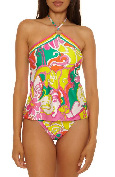 Elara Reversible High-Neck Tankini Top