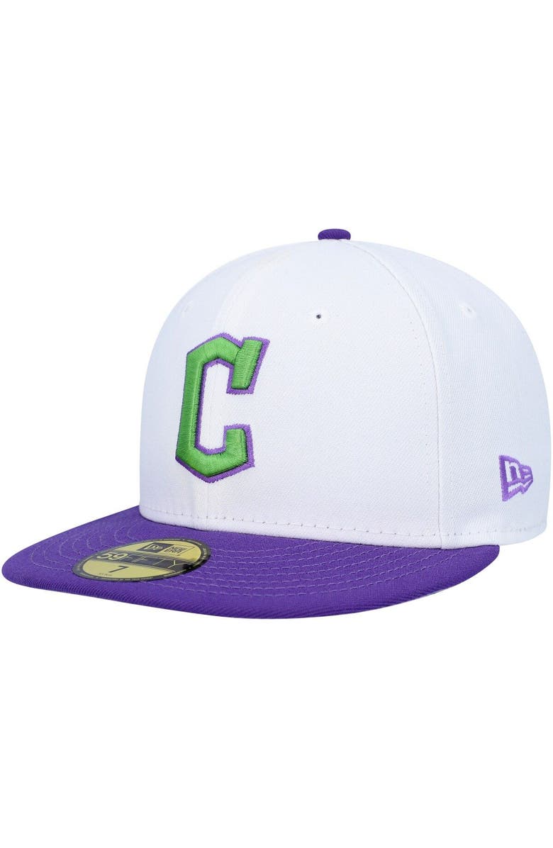 New Era Men's New Era White Cleveland Guardians  Side Patch 59FIFTY Fitted Hat, Alternate, color, 