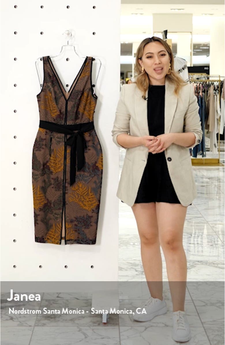 Embroidered Cocktail Sheath Dress, sales video thumbnail