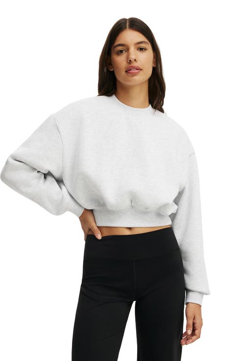 Women's Active Plush Cropped Crew