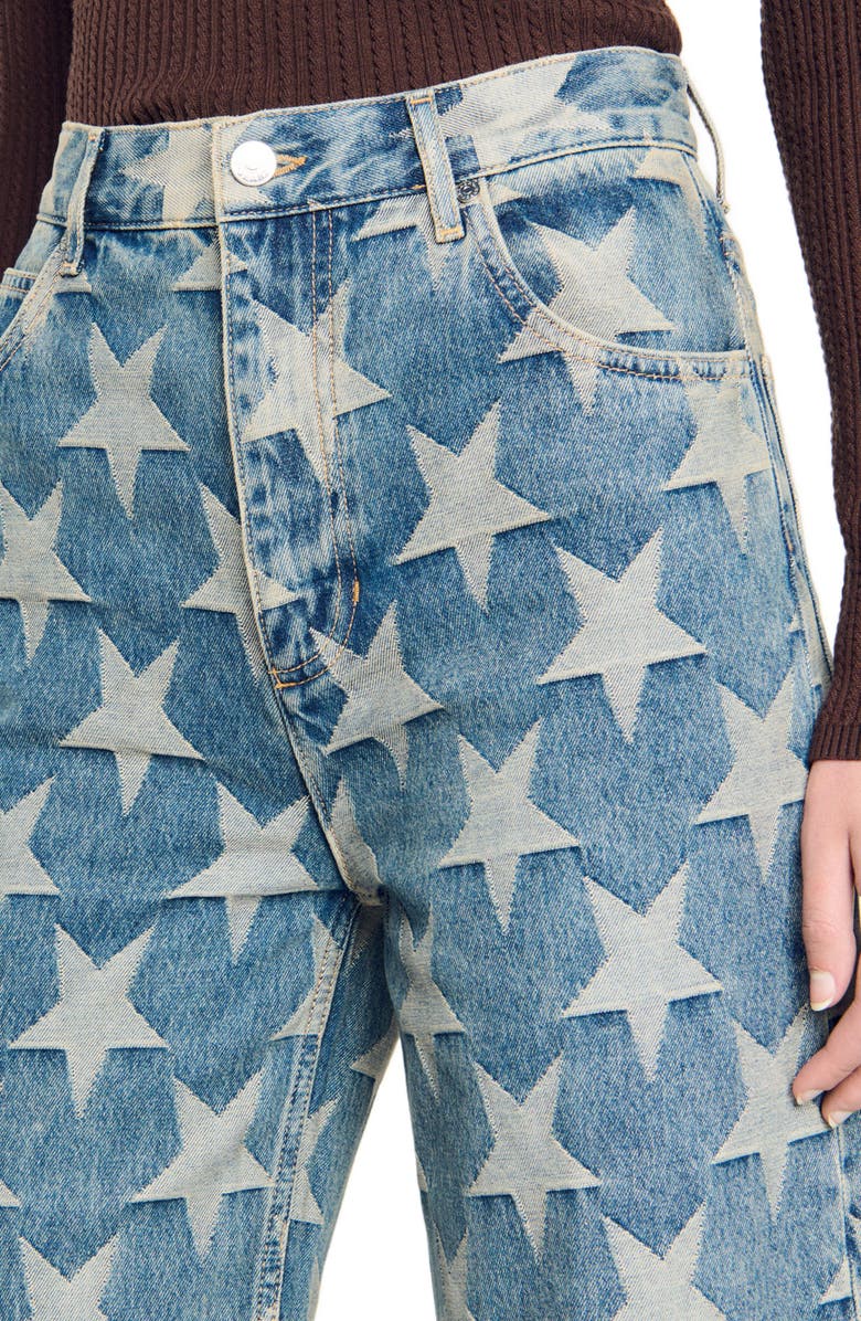 SANDRO Starry jacquard jeans, Alternate, color, 