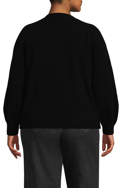Lands' End Plus Size Cashmere Cardigan In Black