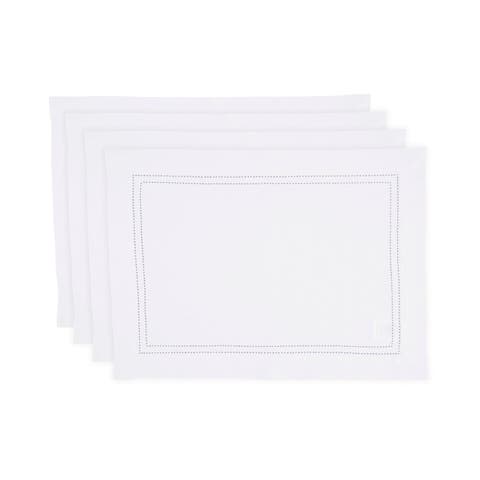 Linen Placemats - Linen Double Hemstitch, 14" x 19"