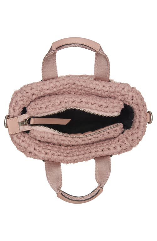 Shop Moncler Mini Caradoc Woven Crossbody Bag In Rose Dawn