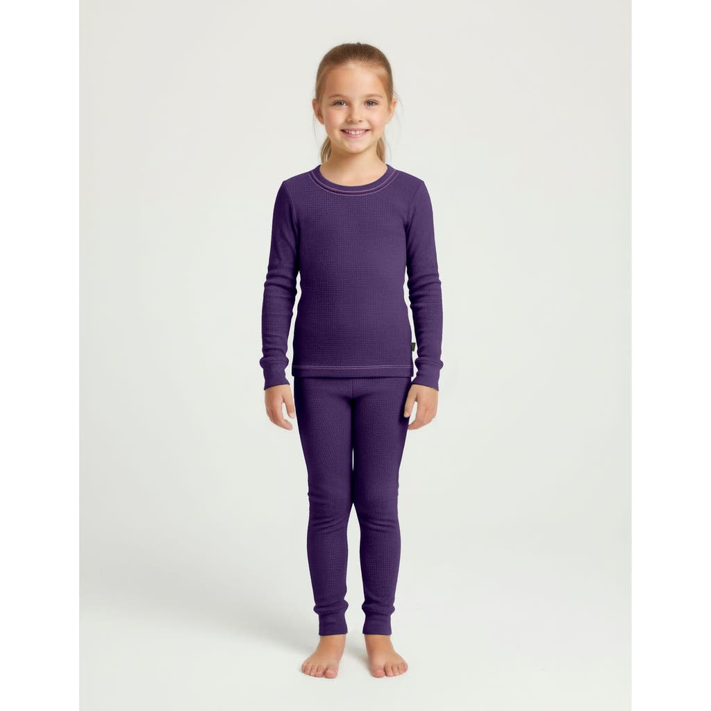 City Threads Kids' Girls Soft & Cozy Thermal Long Johns 2-piece Set In Purple
