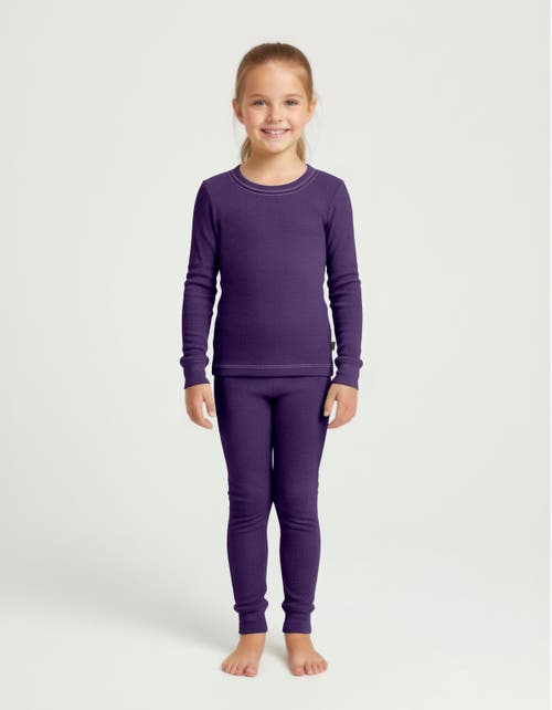 City Threads Babies' Girls Soft & Cozy Thermal Long Johns 2-piece Set In Purple