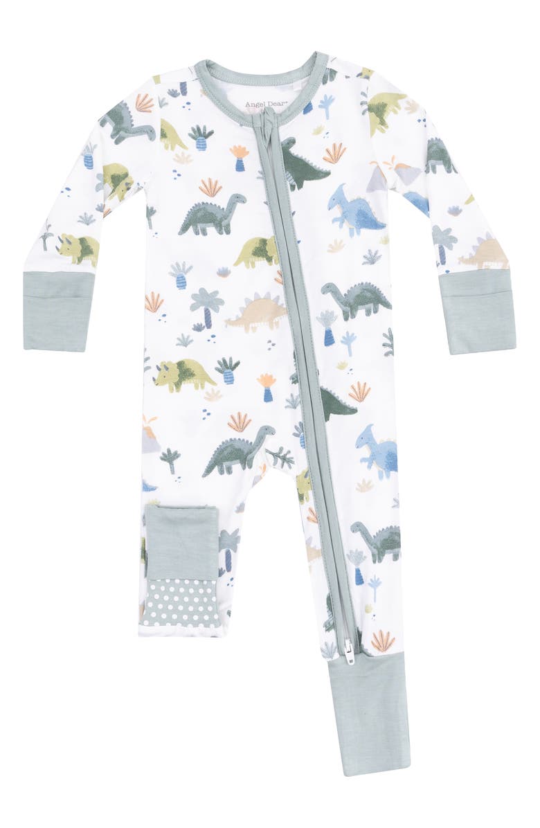 Angel Dear Soft Dinos Convertible Zip Romper, Main, color, 