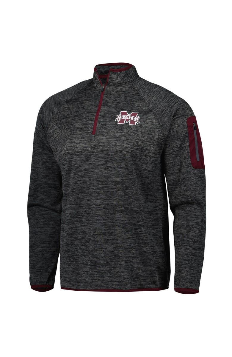 COLOSSEUM Men's Colosseum Black Mississippi State Bulldogs Amnesia Lightweight Quarter-Zip Pullover, Alternate, color,
