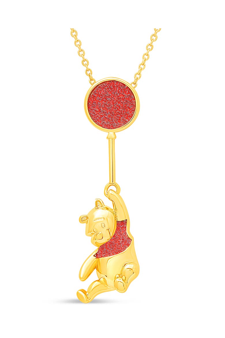 Winnie the Pooh Swinging Balloon Necklace, 18", Main, color, yellow, red