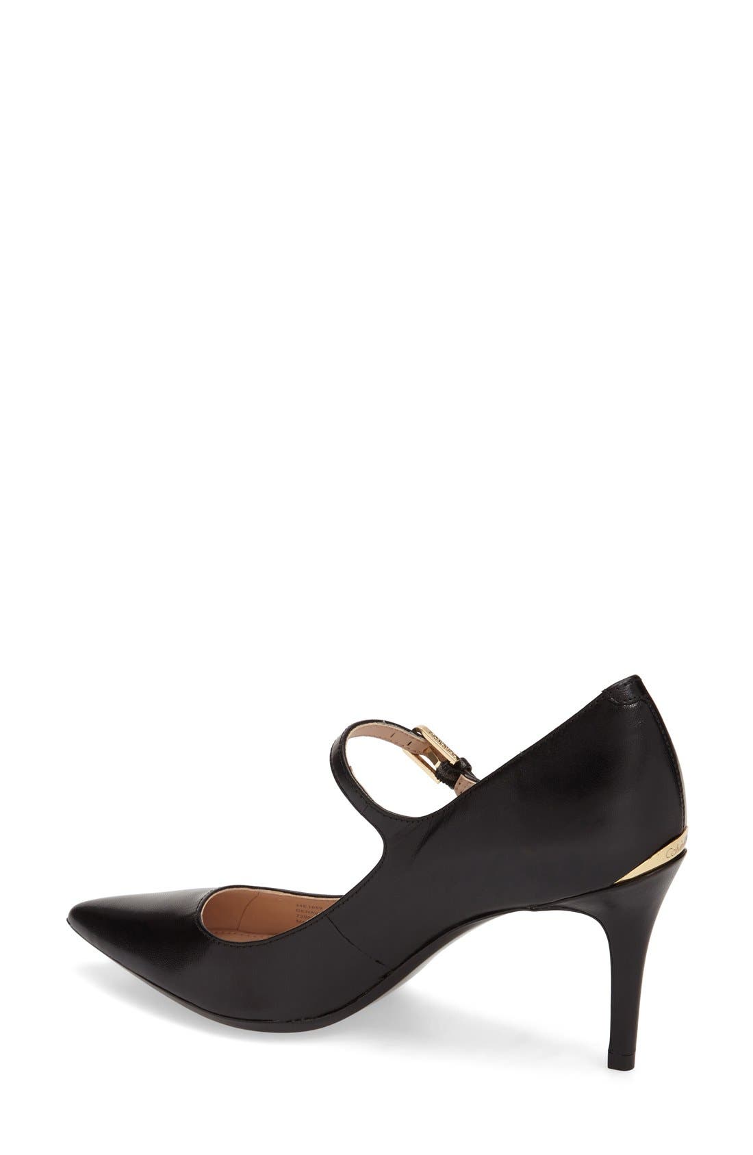 'Genavee' Pointy Toe Pump, Alternate, color, BLACK