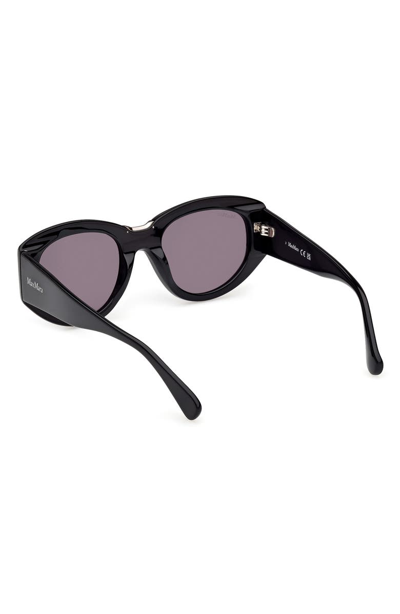 Max Mara 52mm Round Sunglasses, Alternate, color, Black Ruthenium / Smoke