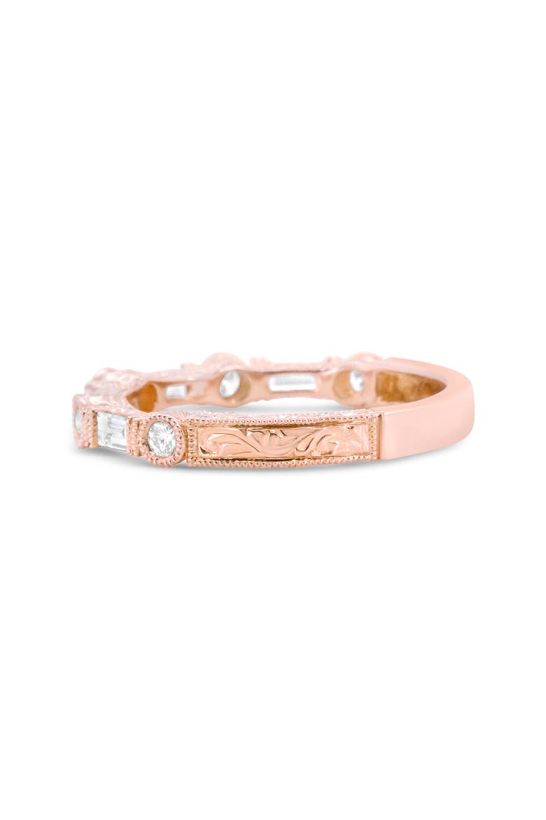 14K Rose Gold 3/8 Cttw Diamond Bridal Band Ring, Alternate, color, Pink