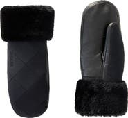Mackage Fleece Trim Quilted Down Mittens