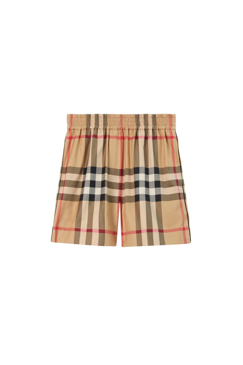 Check Cotton Shorts, Alternate, color, Archive beige