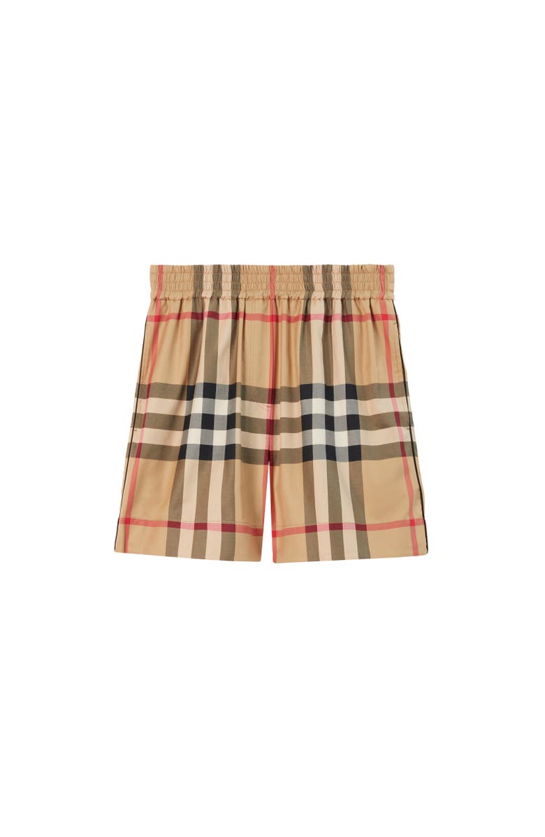 Burberry Check Cotton Shorts, Alternate, color, Archive Beige
