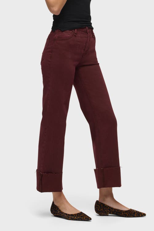Hudson Jeans Rosie High Rise Wide Leg Ankle Cuff In Brown